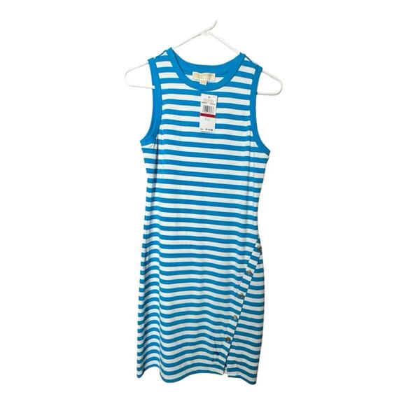 Michael Kors Women's Short Sleeve Blue & White Stripe Dress  Sz XS - Picture 12 of 12